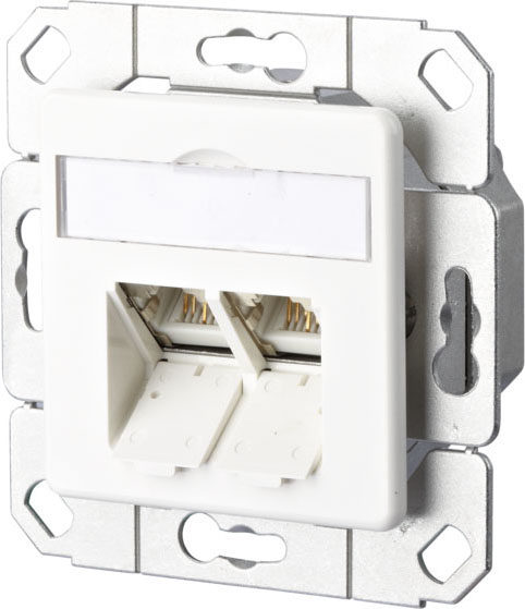 Metz Connect Anschlussdose C6A Upk 2xRJ45,Upk,rws TN EDATC6A-2UPk-rws