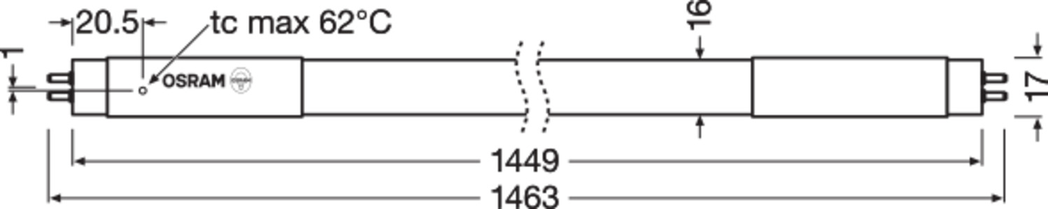 Ledvance LED tube Osram SubstiTUBE T5 HF 18 W/6500 K 1449.00 mm – 4058075543164