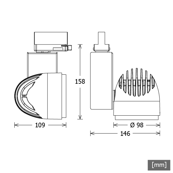 LTS Licht&Leuchten LED-Stromschienenstrahler 830, ws BIXX-T 103.830.15 - 659050