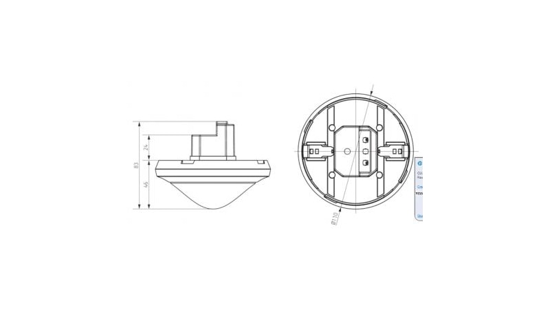 Theben Installation PIR Motion Detector thePassa P360-221 DALI UP WH white