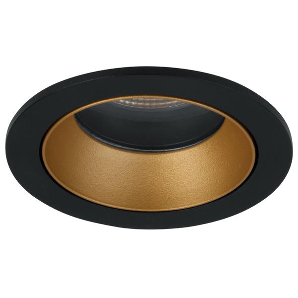 Brumberg recessed LED downlight, IP44, textured black/textured gold - 12035854