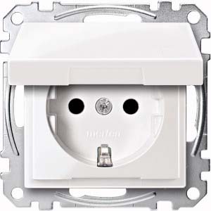 Merten SCHUKO-Steckdose pws/gl Klappdeckel MEG2310-0319 günstig online kaufen