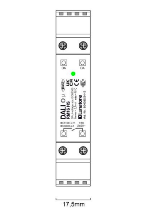 Lunatone Lichtsteuerung DT7 Schaltaktor DALI-2 RM16 HS – 86456203-HS