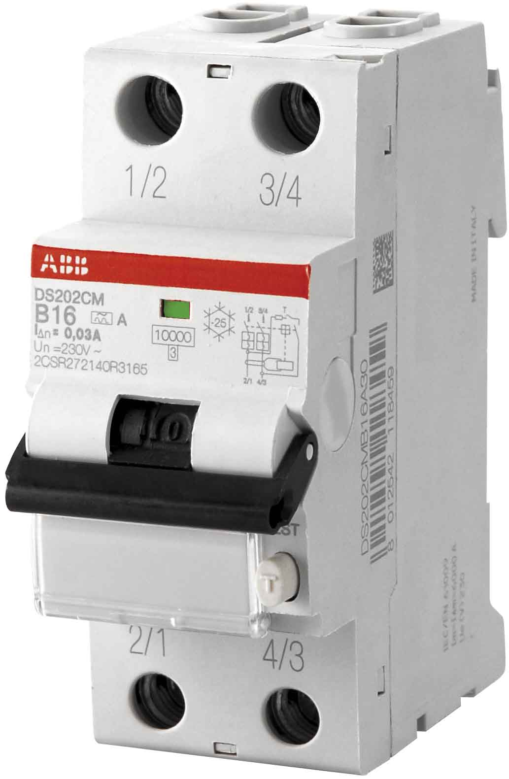 ABB Stotz S&J FI/LS-Schalter 10kA, 2p DS202CMA-C10/0,03A - 2CSR272440R1104