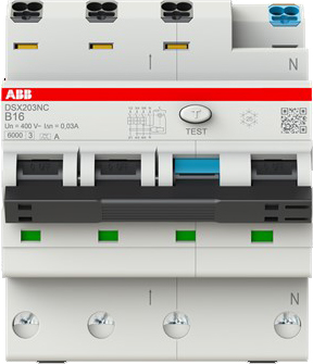 ABB Stotz S&J FI/LS-Schalter 6kA, 3P+N, 30mA DSX203NC B16 A30