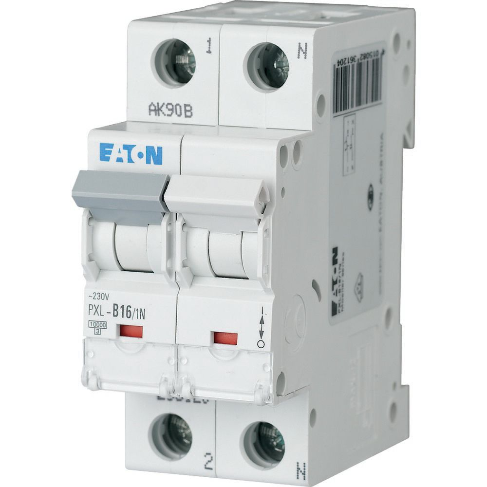 Eaton LS-Schalter m.Beschrift. B 16A, 1p+N PXL-B16/1N