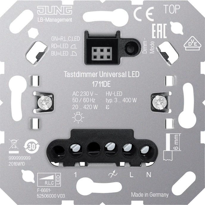Jung LED-Tastdimmer Universal 1711 DE - 1711DE Jung LED-Tastdimmer Universal 1711 DE - 1711DE