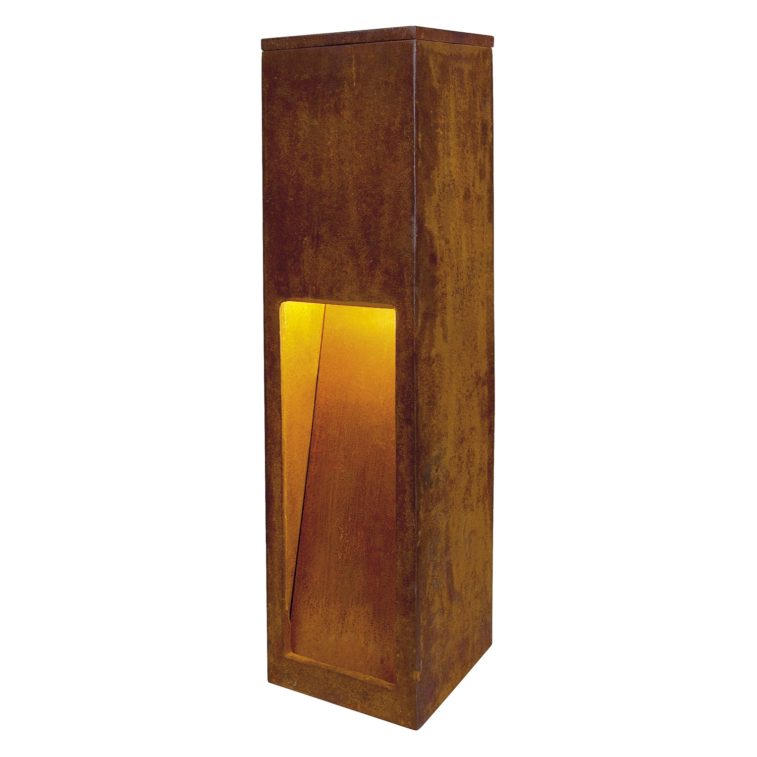 SLV RUSTY® SLOT 50, Outdoor Standleuchte, LED, 3000K, stahl gerostet, L/B/H 12/12/50 cm - 233447