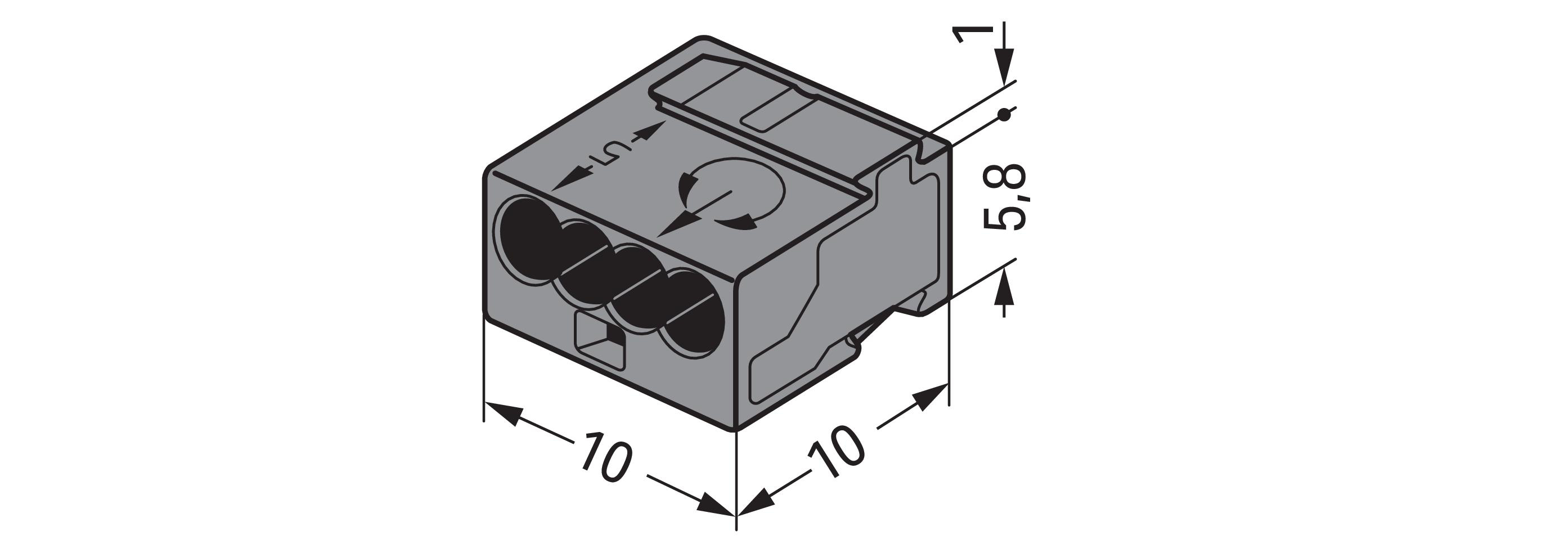 WAGO GmbH & Co. KG Verbindungsdosenklemme dgr 4x0,6-0,8mm 243-204