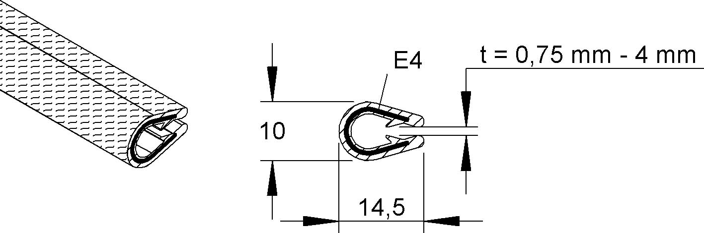 Niedax Kantenschutzband schwarz RKBA 10