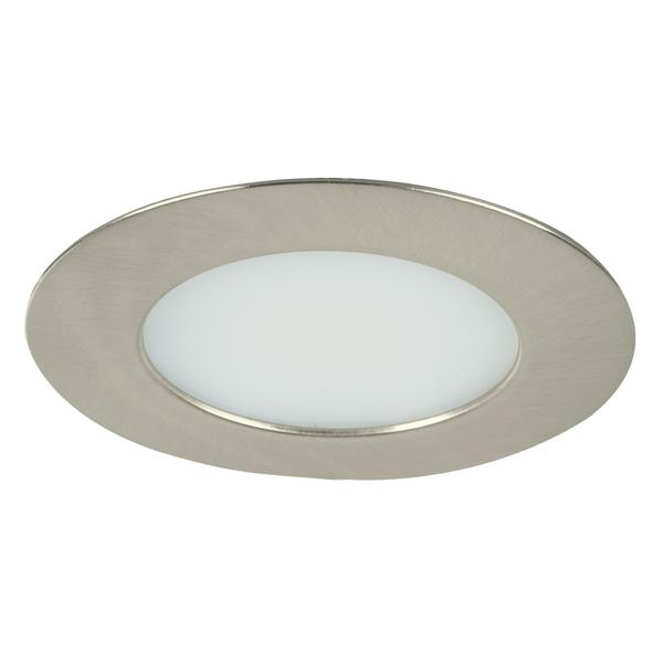 Brumberg recessed LED downlight, IP44, nickel matt, round - 12129153