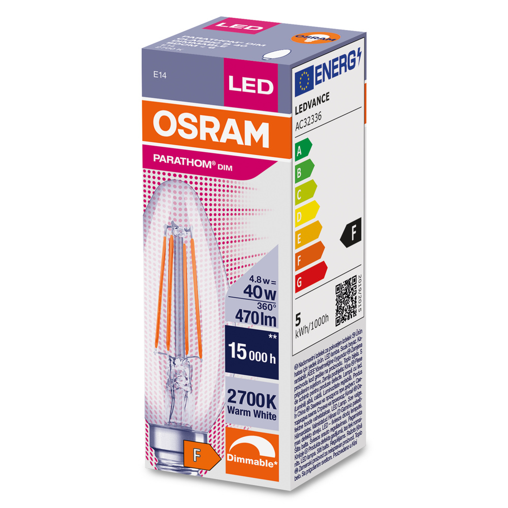 Ledvance LED-Leuchtmittel PARATHOM CLASSIC B DIM 40  4.8 W/2700 K E14  - 4099854067532