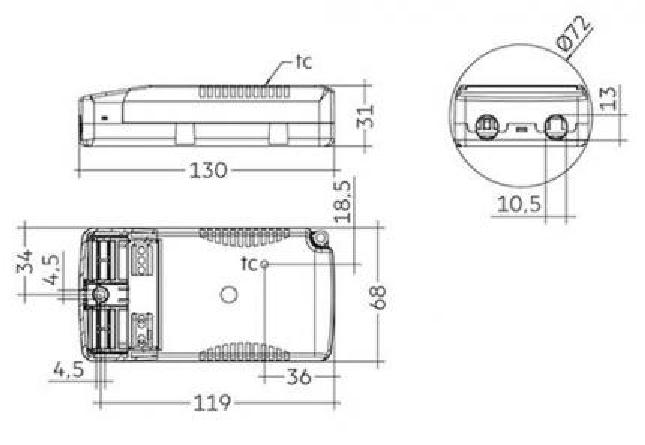 Tridonic LED-Treiber LCA 44W 700-1050mA flexC PH-C SR ADV - 87500605