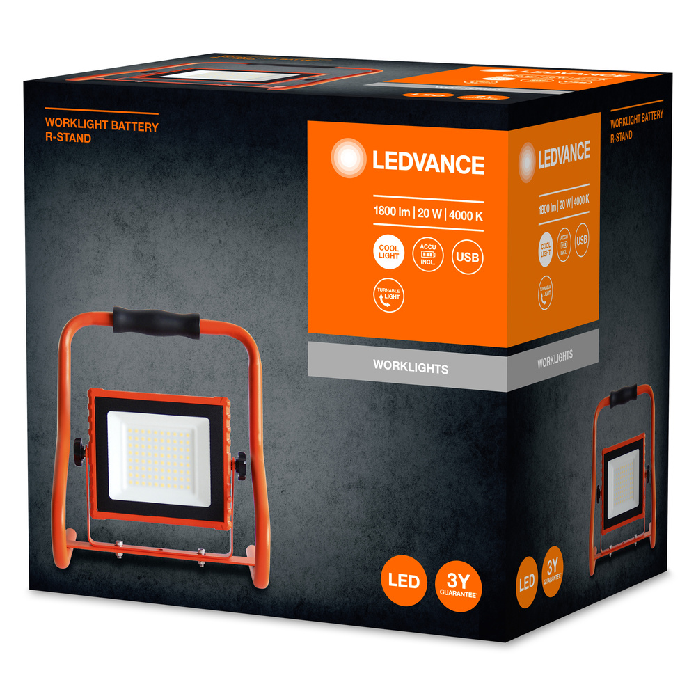 Ledvance LED-Arbeitslicht flexibel LED WORKLIGHT BATTERY 20W 840 R-ST – 4058075576490