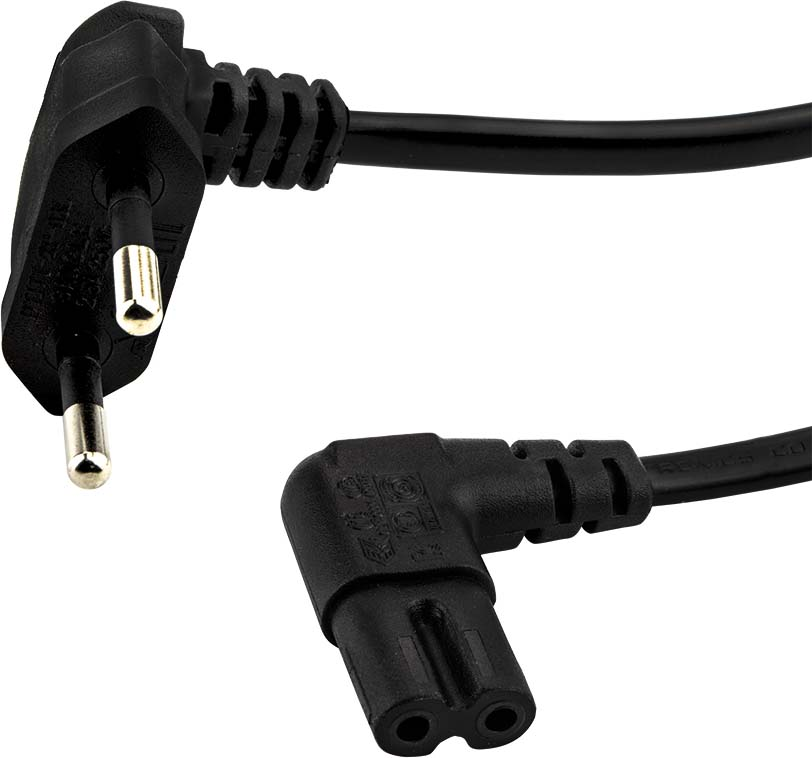 E+P Elektrik Netzkabel gewinkelt 3m,sw NW 1/3