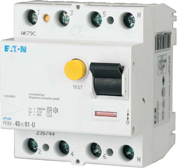 Eaton FI-Schutzschalter Typ F PFIM-40/4/003-G/F - 187456 Eaton FI-Schutzschalter Typ F PFIM-40/4/003-G/F - 187456