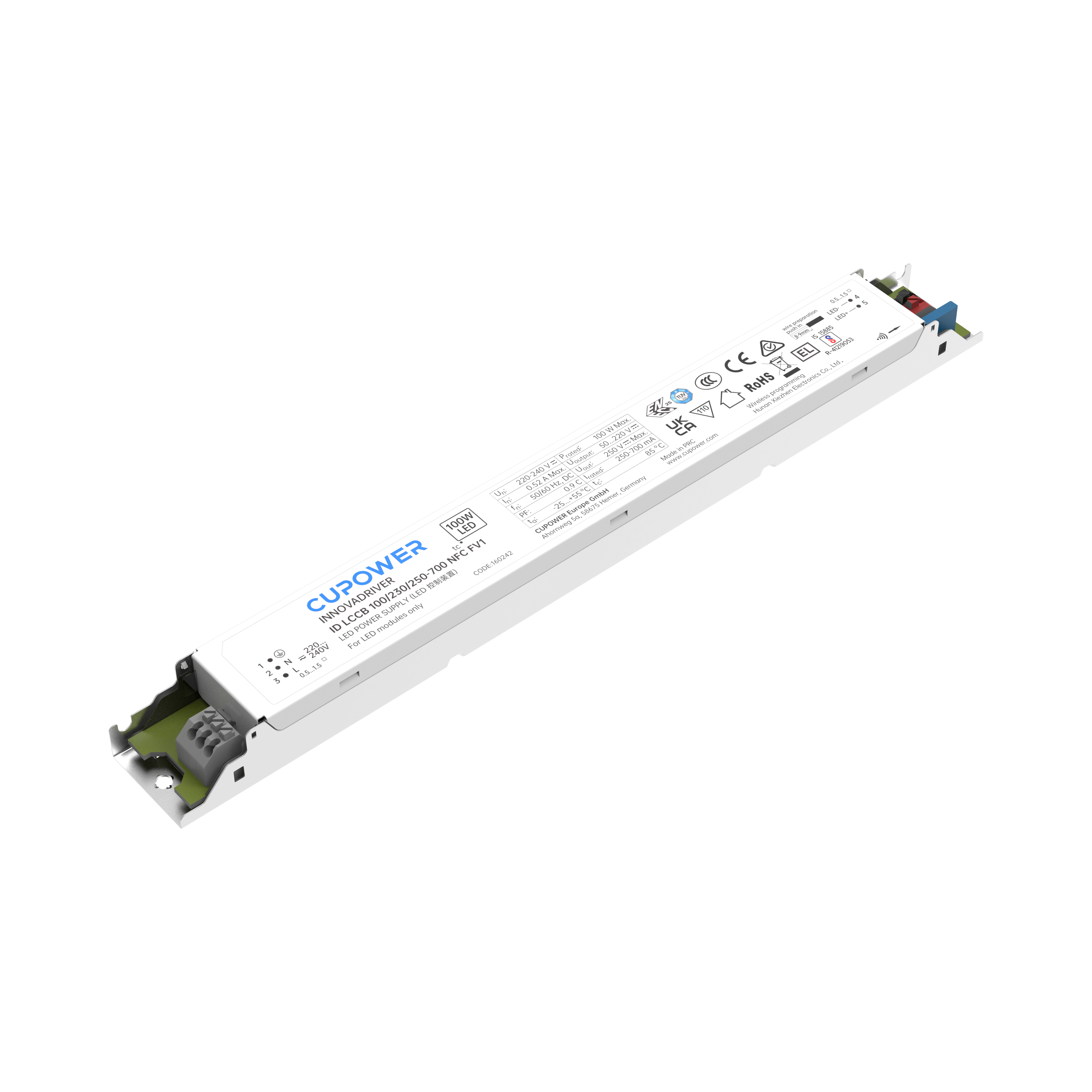 Cupower LED-Treiber ID LCCB 100/230/250-700 NFC FV1 - 160242 Cupower LED-Treiber ID LCCB 100/230/250-700 NFC FV1 - 160242