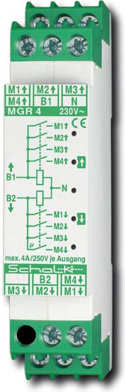 Schalk Motor-Gruppen-Relais f. 4 Motoren, 230VAC MGR - MGR409