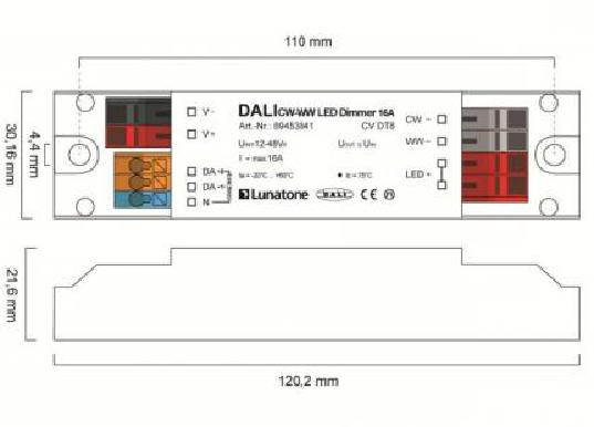 Lunatone Light Management LED-Dimmer DALI CW-WW CV 10A - 89453838