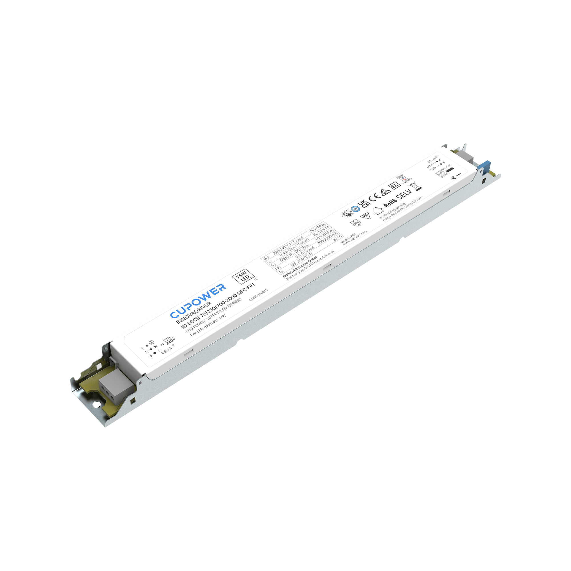 Cupower LED-Treiber ID LCCB 75/230/700-2000 NFC FV1 - 160815 Cupower LED-Treiber ID LCCB 75/230/700-2000 NFC FV1 - 160815