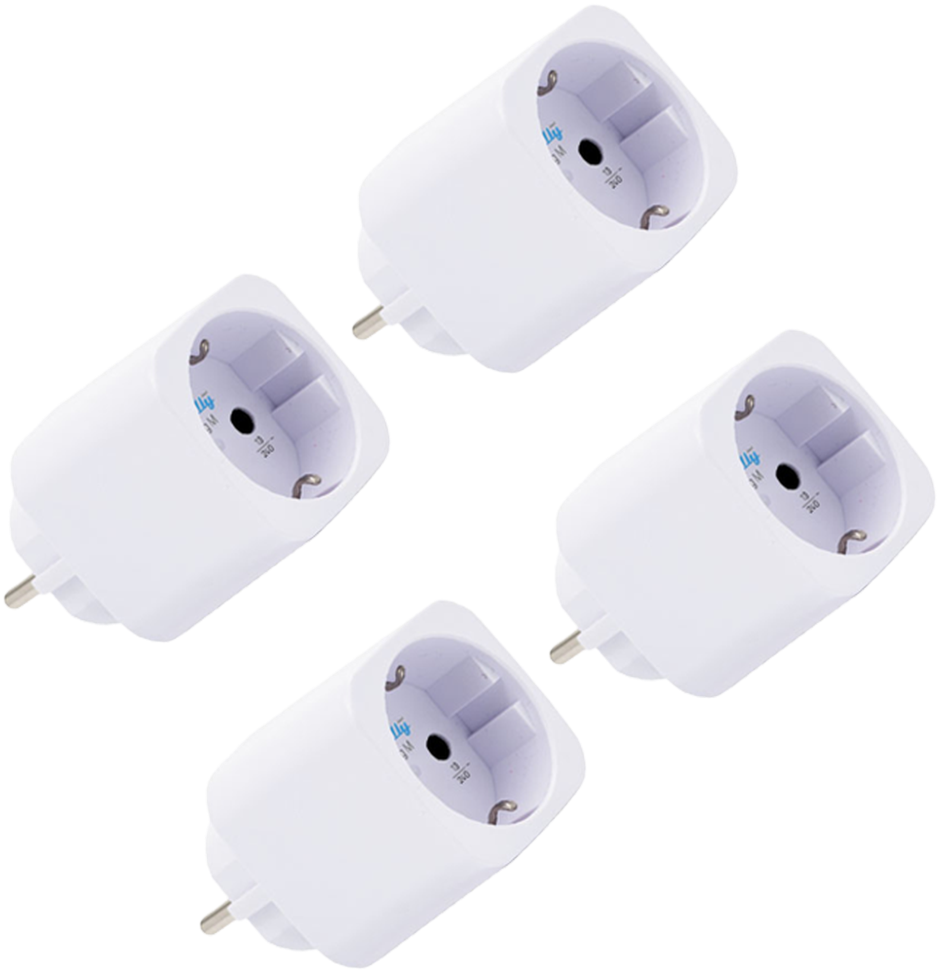 Shelly Plug & Play Plug M Gen3 White 4er Set Smarter Zwischenstecker 13A Messfunktion WLAN BT weiß