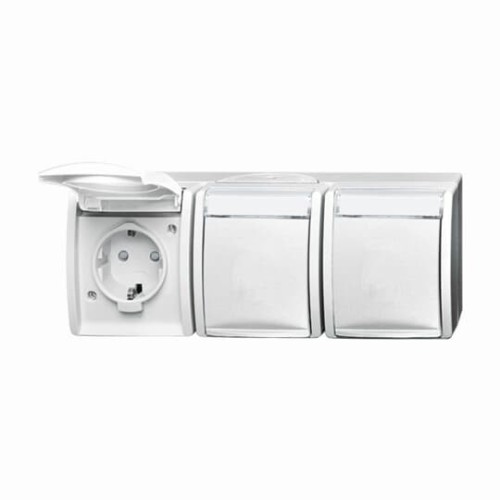 Busch-Jaeger Steckdose alpinweiß, Aufputz 2300/3 EBW-54 - 2CKA002084A0724