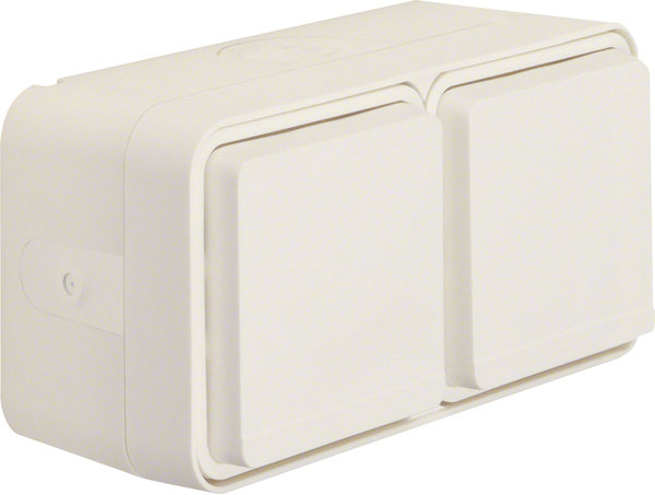 Berker SCHUKO-Doppelsteckdose Klappdeck. polarweiß 47753522 günstig online kaufen