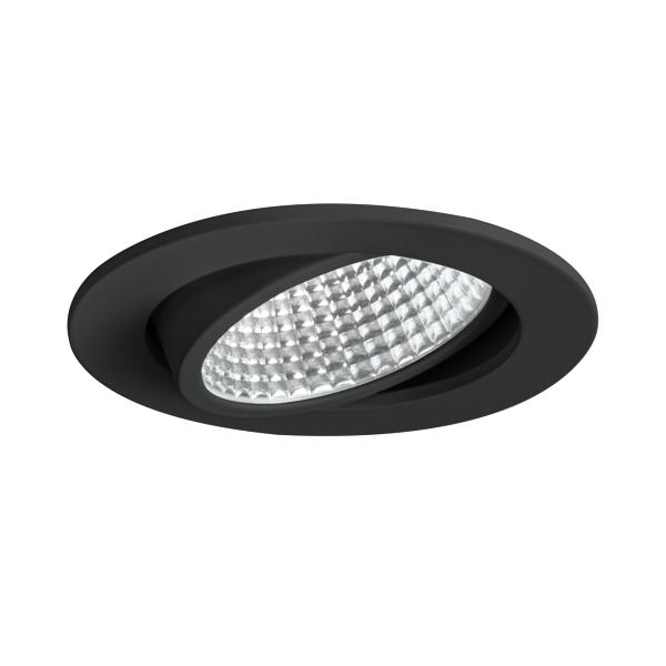 Brumberg recessed LED spotlight, black, round - 12395084