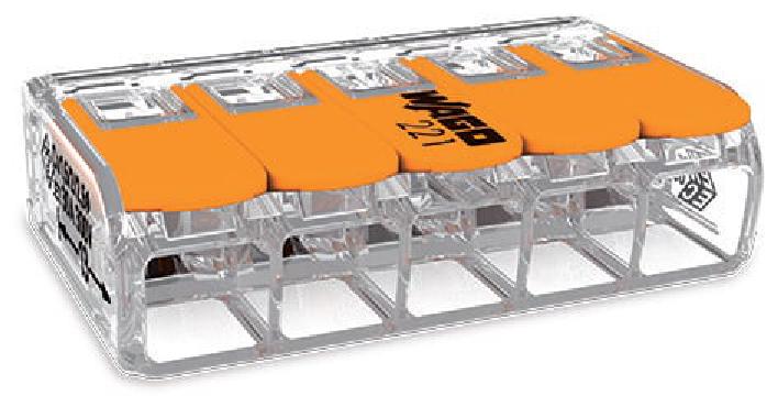 WAGO 5-COMPACT-Verbindungsklemme 6 mm² transparent 100 Stück