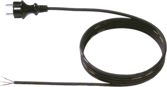 Bachmann Schutzkontakt-Zuleitung Gummi 3,00m sw 322.175 - 322175