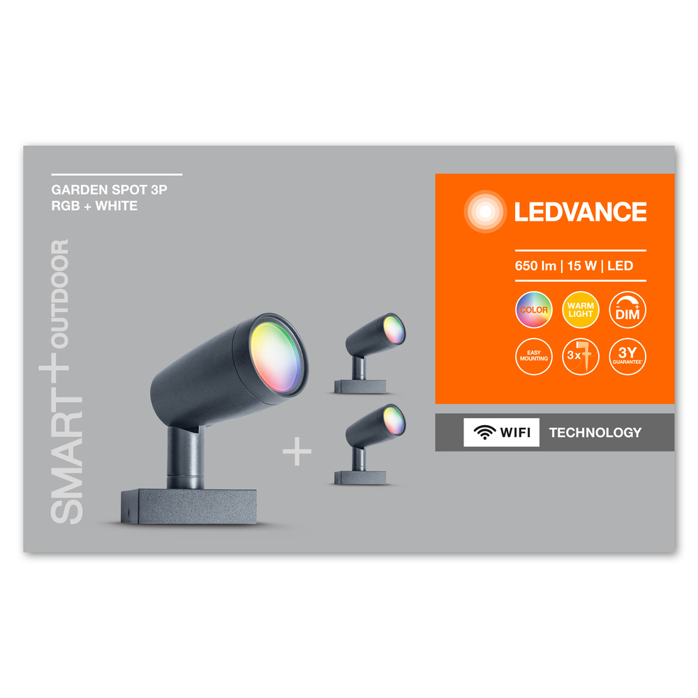 Ledvance LED outdoor luminaire SMART+ GARDEN SPOT MULTICOLOR 3 Spot