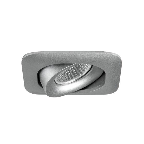 Brumberg recessed LED spotlight, textured silver, square - 12385683