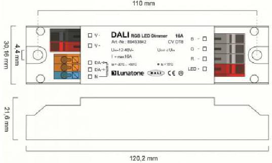 Lunatone Lichtmanagement LED-Dimmer DALI RGB CV 16A 