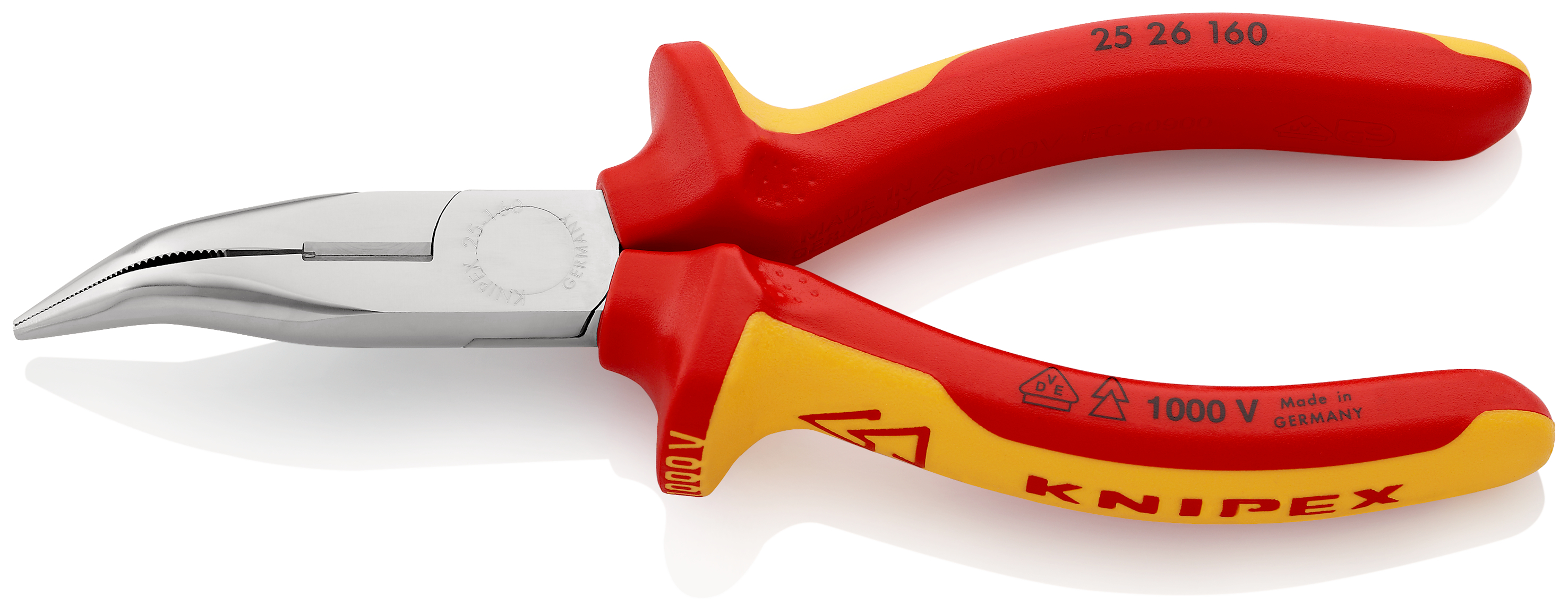 Knipex-Werk Flachrundzange mit Schneide, 160mm 25 26 160