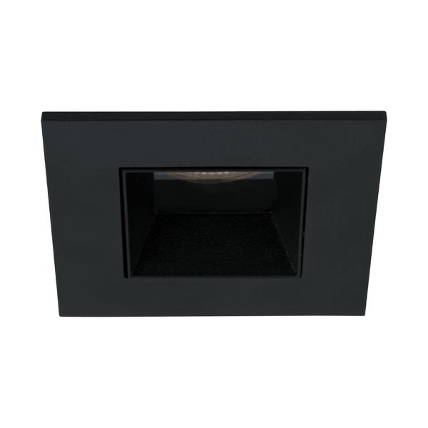 Brumberg recessed LED downlight, IP44, textured black, square - 12036183
