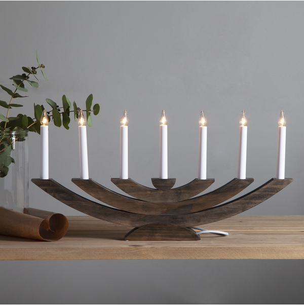 Star Trading LED-Fensterleuchter 7-flammig, braun 219-07 günstig online kaufen