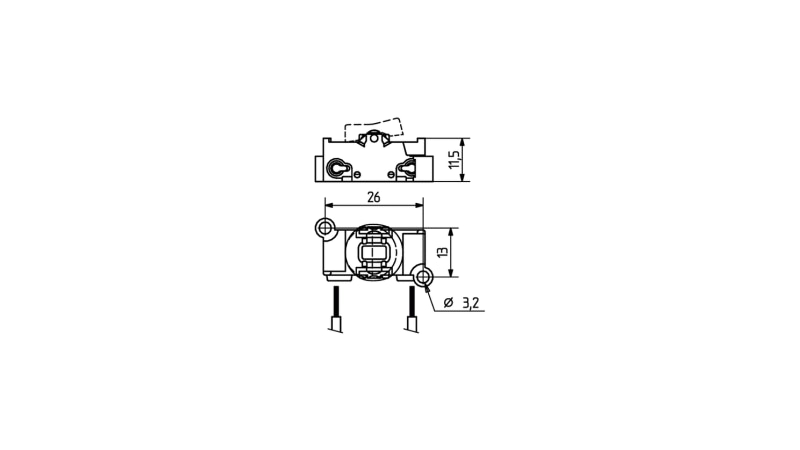 BJB Einbau-Wippschalter mit Schraubbef.  1-polig - 43.409.U315.50