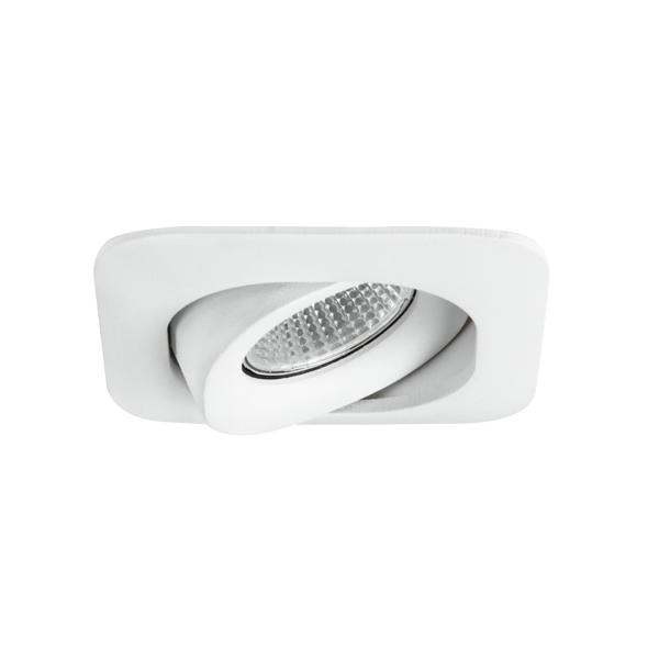 Brumberg recessed LED spotlight, textured white, square - 12385173