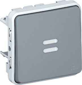Legrand Taster 1p. gr beleuchtet AP, 10A, IP55 069542