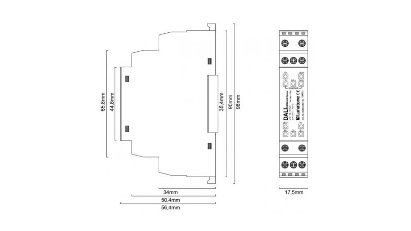 Lunatone LED-Dimmer DALI RGBW CV 16A Hutschiene