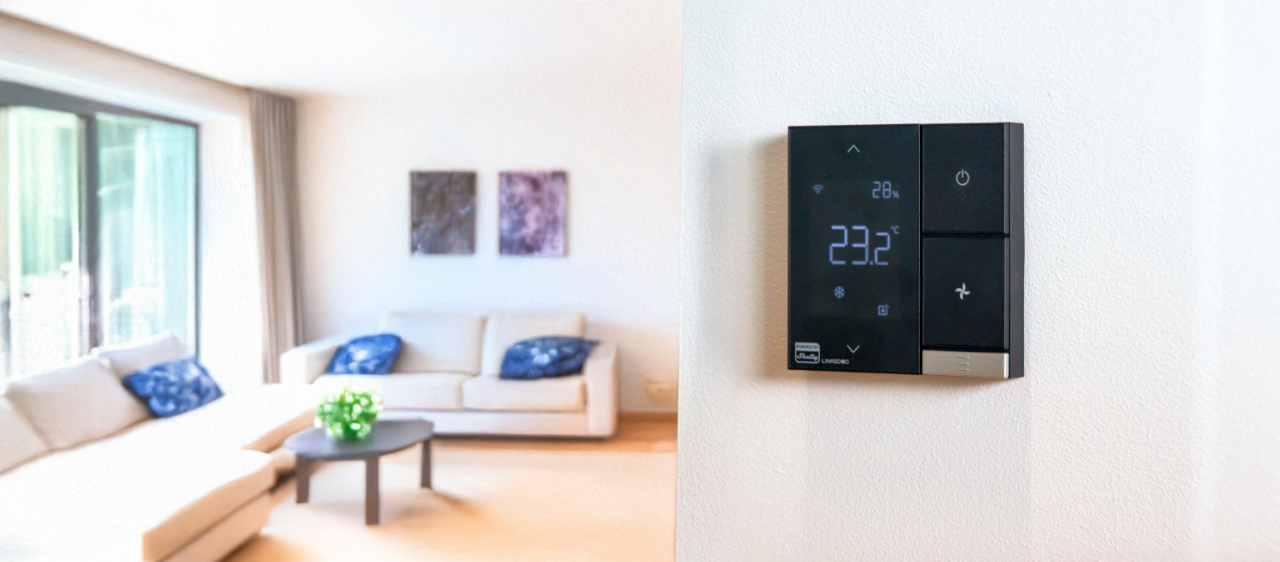 Shelly PbS LinkedGo Smart HVAC Thermostat Heizung, Lüftung, Klimatisierung WLAN BT ST802-B