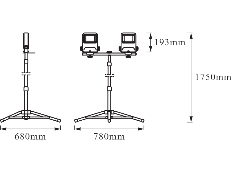 Ledvance LED-Fluter Arbeitsleuchte WORKLIGHTS - TRIPOD 2X30 W 4000 K  - 4058075213951