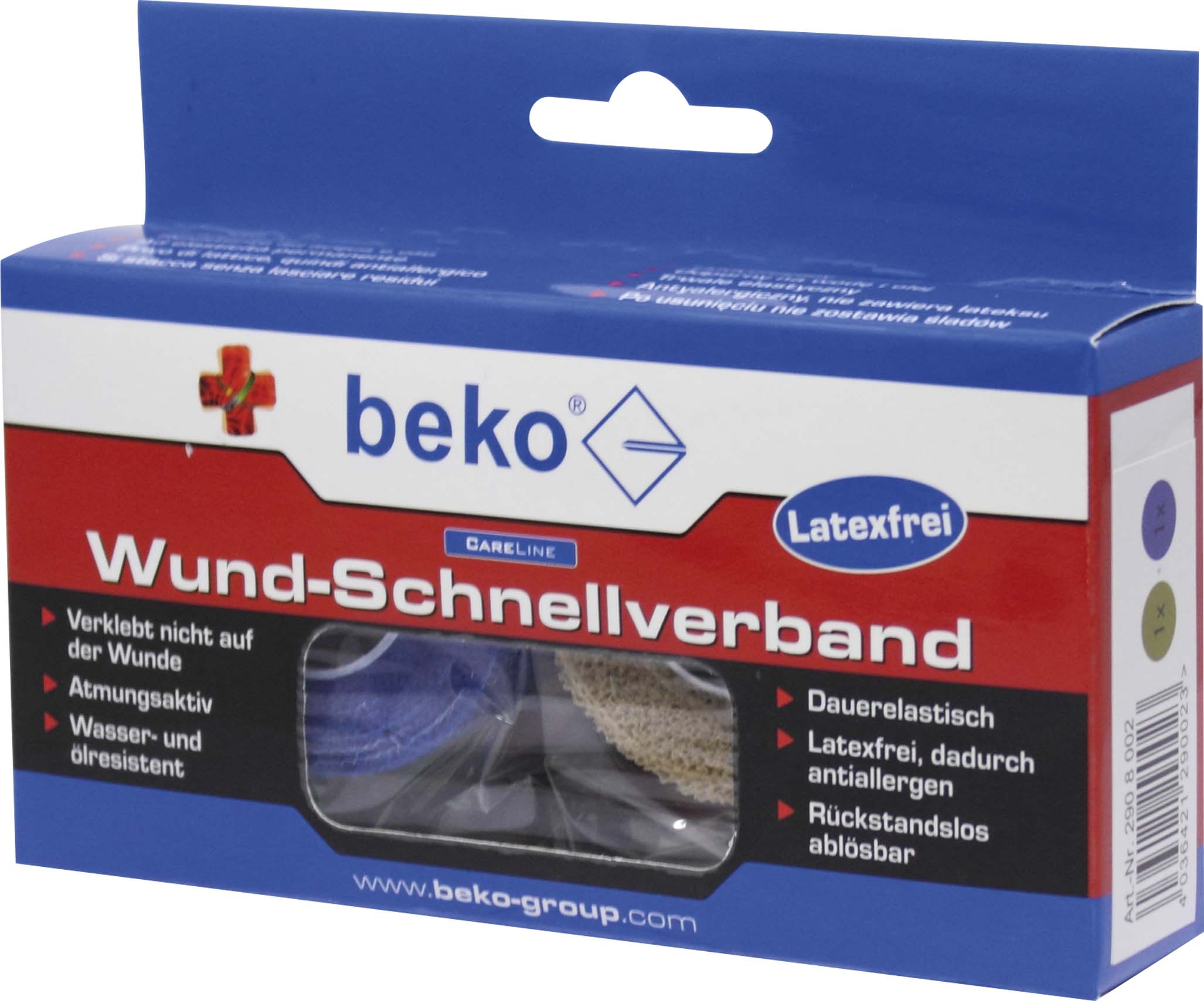 Beko Wund-Schnellverband Box 2 Rollen a 4,50m 2908002 Beko Wund-Schnellverband Box 2 Rollen a 4,50m 2908002