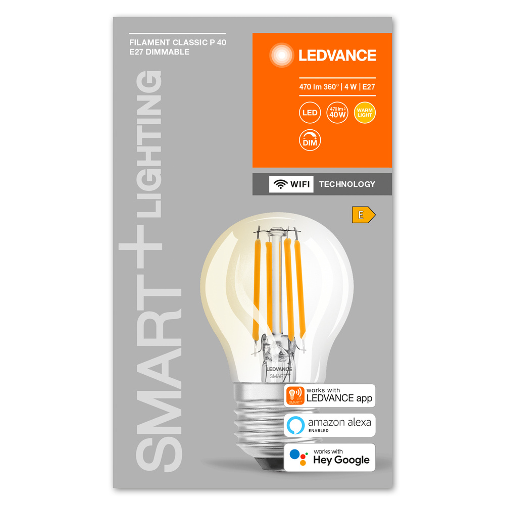 Ledvance LED lamp SMART+ WiFi Filament Mini Bulb Dimmable 40  4 W/2700 K E27  - 4058075609792