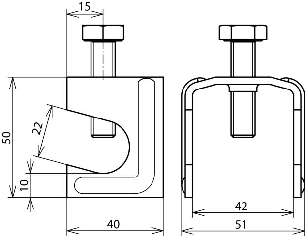 DEHN Verbindungsklemme St/bla f.Rd6-22/Fl40 VK A R22 F40 STBL - 308030