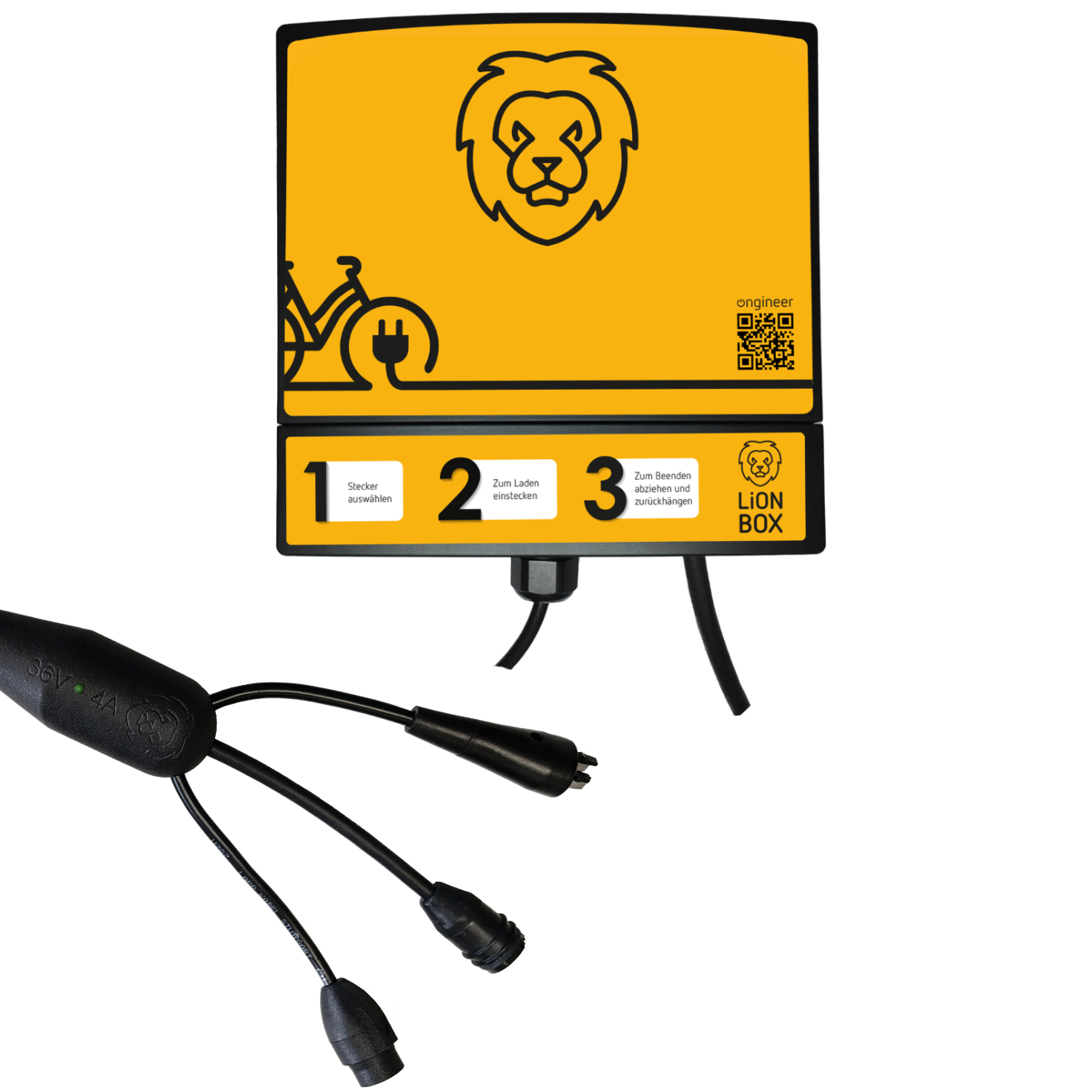 ONgineer LiON box S_BO-RO-YA - space-saving universal 36 V e-bike charging station (wallbox)