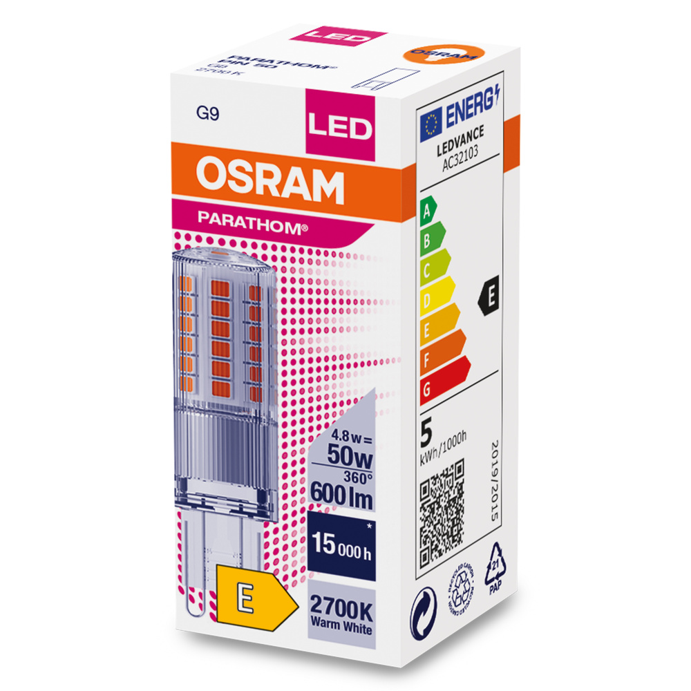 Ledvance LED lamp PARATHOM LED PIN G9 50 4.8 W/2700 K G9 