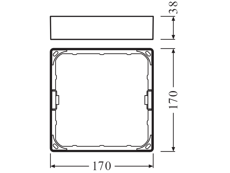 Ledvance Leuchtenzubehör Aufbaurahmen DOWNLIGHT SLIM SQUARE FRAME 155 WT