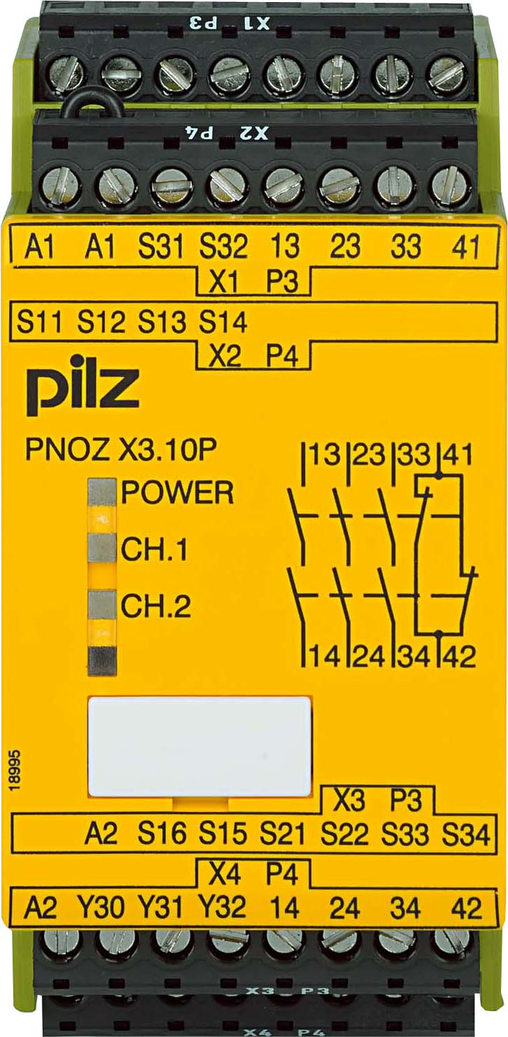 Pilz Not-Aus-Schaltgerät 24ACDC 3n/o 1n/c 1so PNOZ X3.10P #777314 - 777314