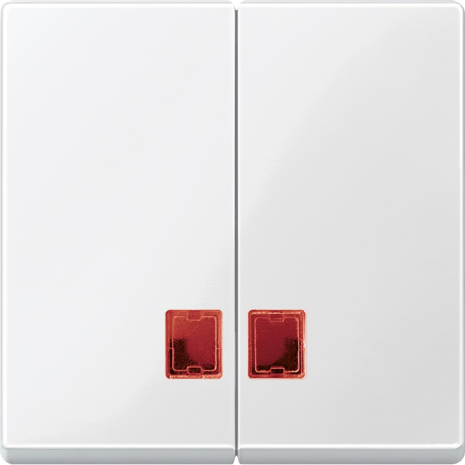Merten Doppelwippe pws/gl mit Fenster (rot) MEG3456-0319